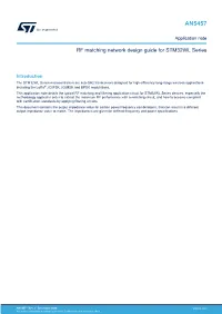 RF Matching Network Design Guide for STM32WL Series