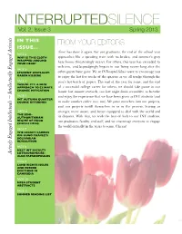 Spring 2013 in THIS from YOUR EDITORS ISSUE