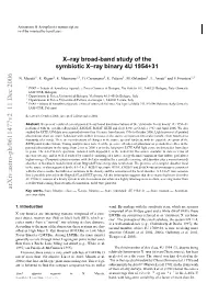 X-Ray Broad-Band Study of the Symbiotic X-Ray Binary 4U 1954+ 31