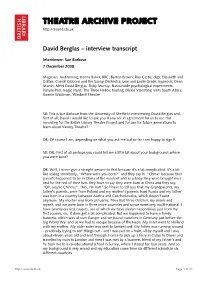 David Berglas – Interview Transcript
