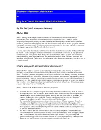Electronic Document Distribution Why I Can't Read Microsoft Word