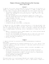 Flatland: a Romance of Many Dimensions Part I Summary Edwin A