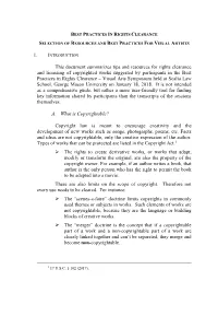 Nancy Wolff, Et Al., Best Practices in Rights Clearance