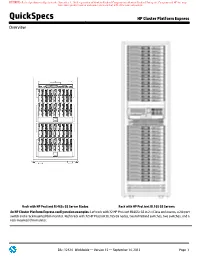Quickspecs HP Cluster Platform Express