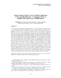 Remote Sensing of Snow Cover for Climate Monitoring in the Canadian Subarctic: a Comparison Between SMMR–SSM/I and NOAA–AVHRR Sensors