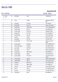 REV Entry List