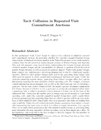 Tacit Collusion in Repeated Unit Commitment Auctions