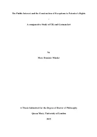 The Public Interest and the Construction of Exceptions to Patentee's Rights
