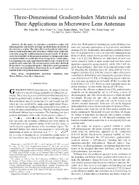 Three-Dimensional Gradient-Index Materials and Their Applications In