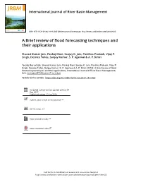 A Brief Review of Flood Forecasting Techniques and Their Applications