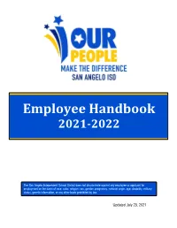 Employee Handbook 2021-2022