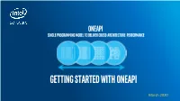 Getting Started with Oneapi