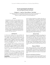 On Group Popularity Prediction in Event-Based Social Networks