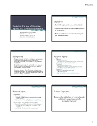Reducing the Use of Reversal Agents in a Community Hospital