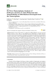 De Novo Transcriptome Analysis of Dalbergia Odorifera T