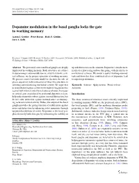 Dopamine Modulation in the Basal Ganglia Locks the Gate to Working Memory