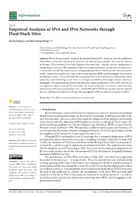 Empirical Analysis of Ipv4 and Ipv6 Networks Through Dual-Stack Sites