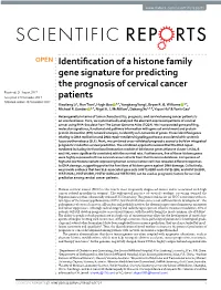 Identification of a Histone Family Gene Signature for Predicting The