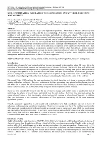 Soil Acidification in Relation to Salinisation and Natural Resource Management
