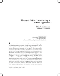 The Dj As Critic, “Constructing a Sort of Argument”