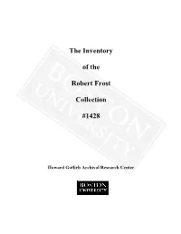 The Inventory of the Robert Frost Collection #1428