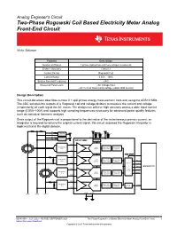 Two-Phase Rogowski Coil Based Electricity Meter Analog Front-End Circuit