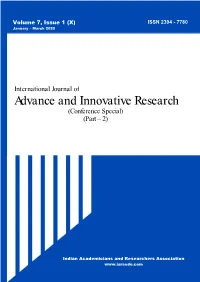 Volume 7, Issue 1 (X): January – March 2020 Part 2