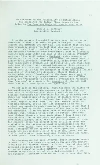 21 on Considering the Feasibility of Establishing Key-Spellings for Indian Place-Names in the Index to the Complete Works of Captain John Smith Philip L