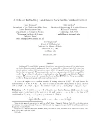 A Note on Extracting Randomness from Santha-Vazirani Sources