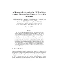 A Numerical Algorithm for MHD of Free Surface Flows at Low Magnetic Reynolds Numbers