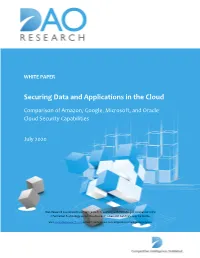 Dao Research: Securing Data and Applications in the Cloud