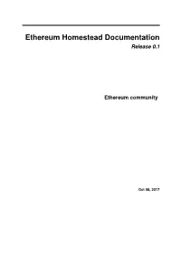 Ethereum Homestead Documentation Release 0.1