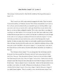 Isaiah 7-12, Macrae, Lecture 4