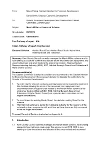 Marsh Million - Closure of Scheme