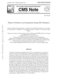 Physics Potential of an Experiment Using LHC Neutrinos