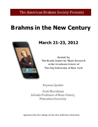 Brahms in the New Century