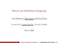 Domain and Antidomain Semigroups