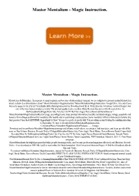 Master Mentalism - Magic Instruction