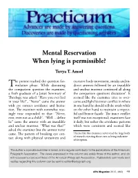 Mental Reservation When Lying Is Permissible?