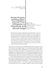 Private Property, Self-Regulation, and Just Price: a Response to Philip