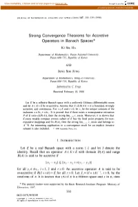 Strong Convergence Theorems for Accretive Operators in Banach Spaces*