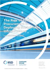 The Role of Public Procurement in Deploying Sustainable Infrastructure