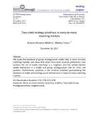 Two-Sided Strategy-Proofness in Many-To-Many Matching Markets