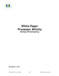 White Paper Processor Affinity Multiple CPU Scheduling