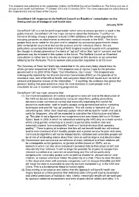 1 Genewatch UK Response to the Nuffield Council on Bioethics