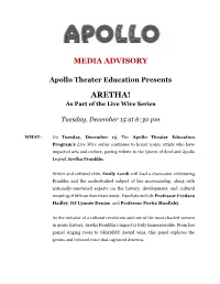ARETHA! As Part of the Live Wire Series
