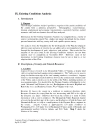 IX. Existing Conditions Analysis