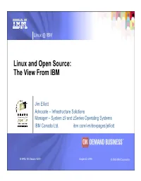 Linux and Open Source: the View from IBM