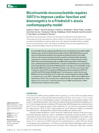 Nicotinamide Mononucleotide Requires SIRT3 to Improve Cardiac Function and Bioenergetics in a Friedreich’S Ataxia Cardiomyopathy Model