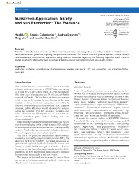 Sunscreen Application, Safety, and Sun Protection: the Evidence